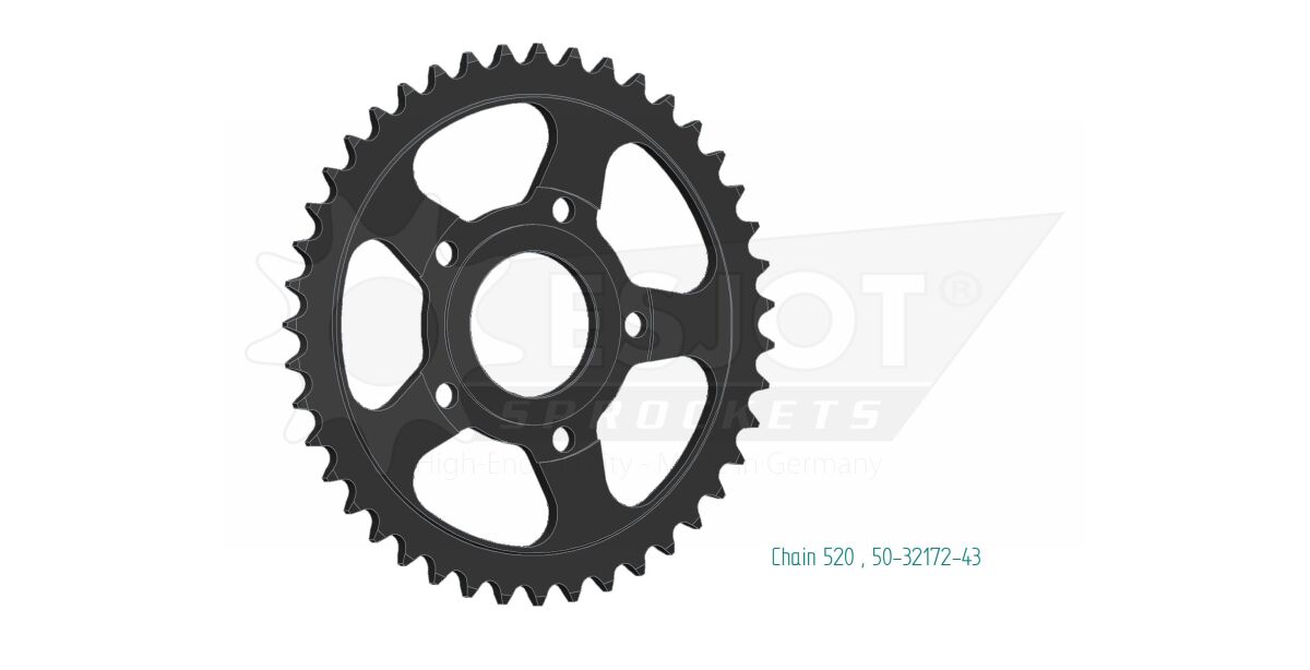 Bakdrev stål 520, 43T til Brixton BX 250 ABS — Esjot 50-32172-43
