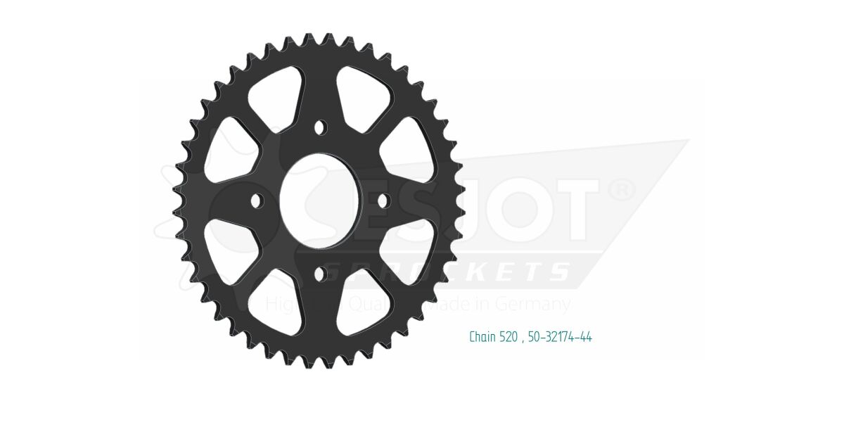 Bakdrev stål 520, 44T til SYM CR 300 I — Esjot 50-32174-44