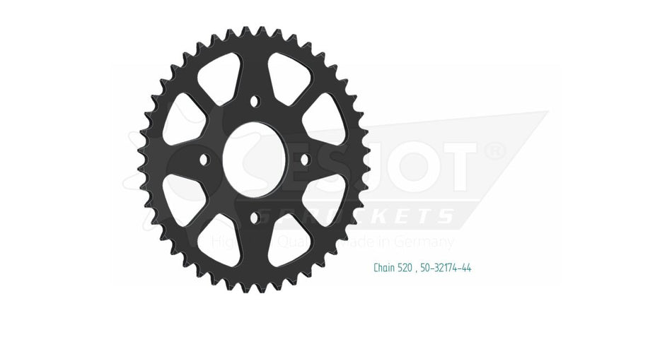 Bakdrev stål 520, 44T til SYM CR 300 I — Esjot 50-32174-44