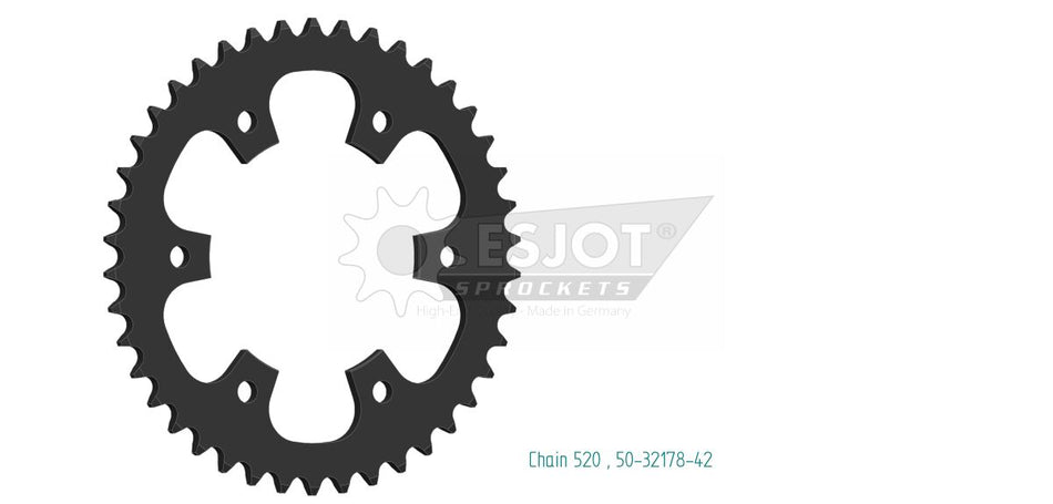 Bakdrev stål 520, 42T til Royal Enfield CLASSIC 350 ABS — Esjot 50-32178-42