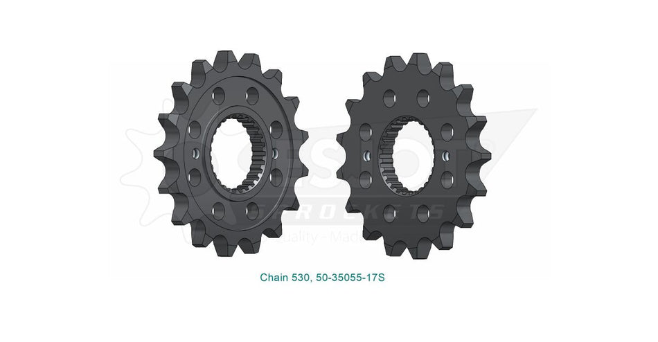 Fremdrev 530, 17T til Royal Enfield CONTINENTAL GT 535 EFI — Esjot 50-35055-17S