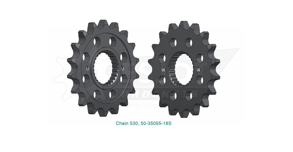 Fremdrev 530, 18T til Royal Enfield CLASSIC 500 EFI — Esjot 50-35055-18S