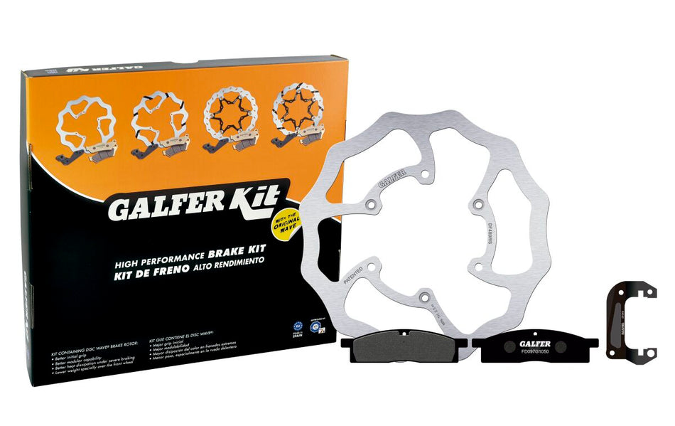 Ombyggingssett bremser, foran og bak til Yamaha YZ 85 LW — Galfer KG489WS