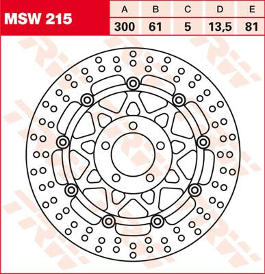 Bremseskiver gate, foran til Kawasaki — TRW MSW215