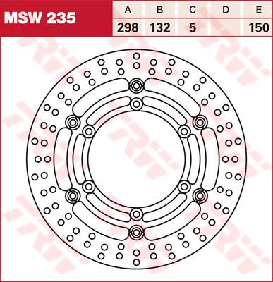 Bremseskiver gate, foran til Yamaha — TRW MSW235