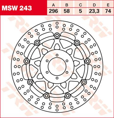 Bremseskiver gate, foran til Honda — TRW MSW243