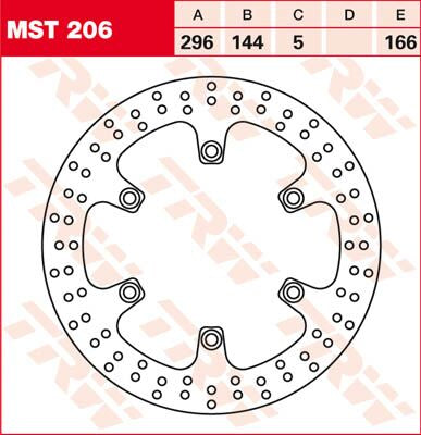 Bremseskiver gate, foran — TRW MST206