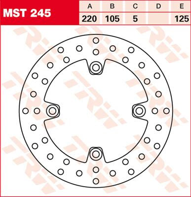 Bremseskiver gate, bak — TRW MST245