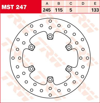 Bremseskiver gate, foran — TRW MST247