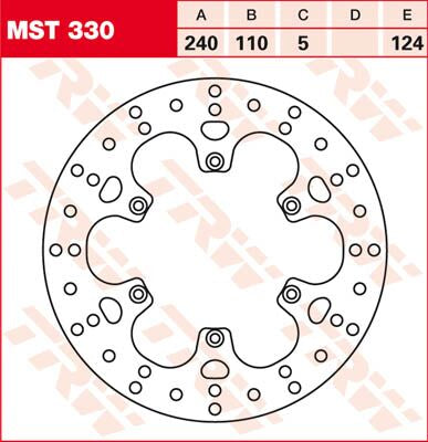 Bremseskiver gate, bak — TRW MST330