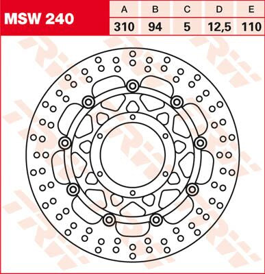 Bremseskiver gate, foran — TRW MSW240