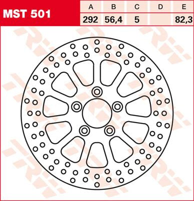 Bremseskiver gate, bak til Harley-Davidson — TRW MST501