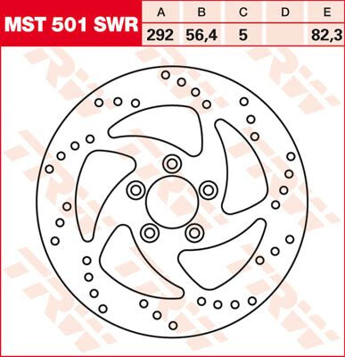 Bremseskiver gate, bak til Harley-Davidson — TRW MST501SWR