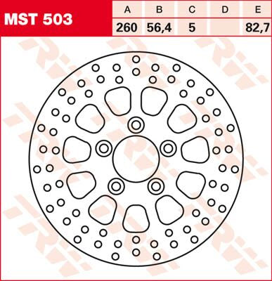 Bremseskiver gate, bak til Harley-Davidson — TRW MST503
