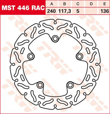 Bremseskiver gate, bak til Honda — TRW MST446RAC