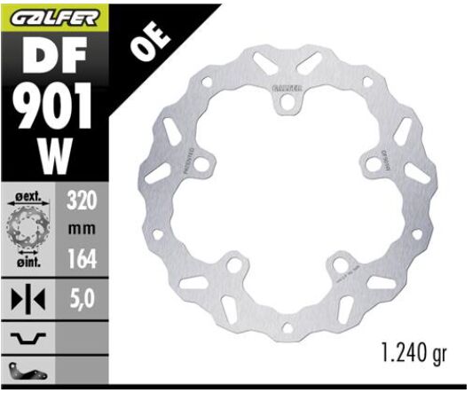 Bremseskiver gate, foran til Harley-Davidson FLHX 1923 ABS — Galfer DF901W