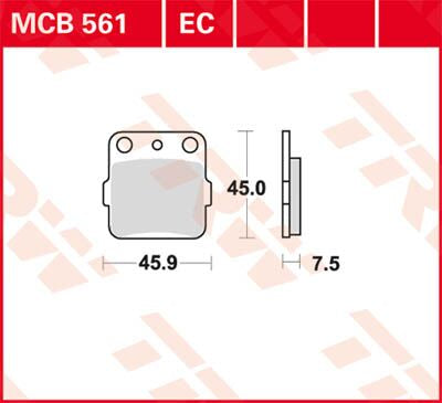 Bremseklosser organiske, bak — TRW MCB561