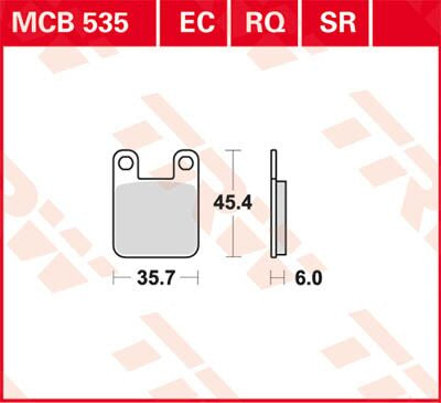 Bremseklosser organiske, foran — TRW MCB535EC