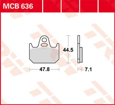 Bremseklosser organiske, bak til Yamaha TZ 250 — TRW MCB636