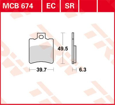 Bremseklosser organiske, foran — TRW MCB674EC