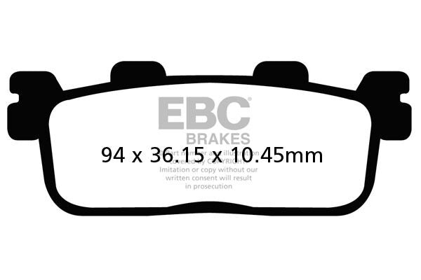 Bremseklosser organiske, bak til Kymco — EBC 17200396