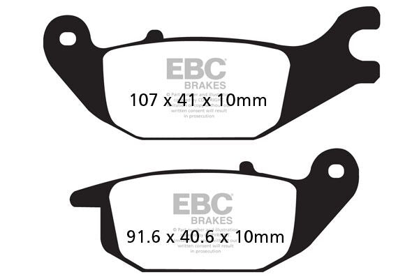 Bremseklosser organiske, bak til Yamaha MW 125 — EBC 17200456