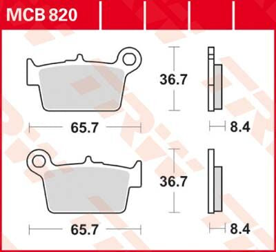 Bremseklosser organiske, bak til Beta — TRW MCB820