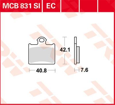 Bremseklosser organiske, bak — TRW MCB831EC