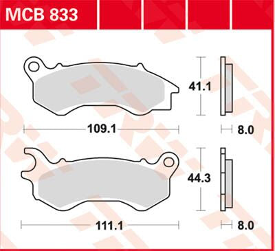 Bremseklosser organiske, foran — TRW MCB833EC