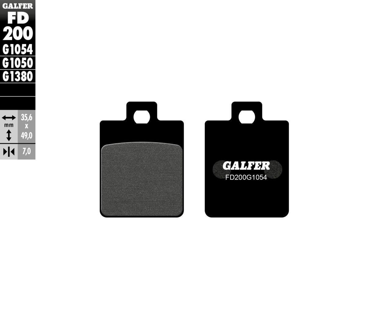 Bremseklosser organiske, foran — Galfer FD200G1054