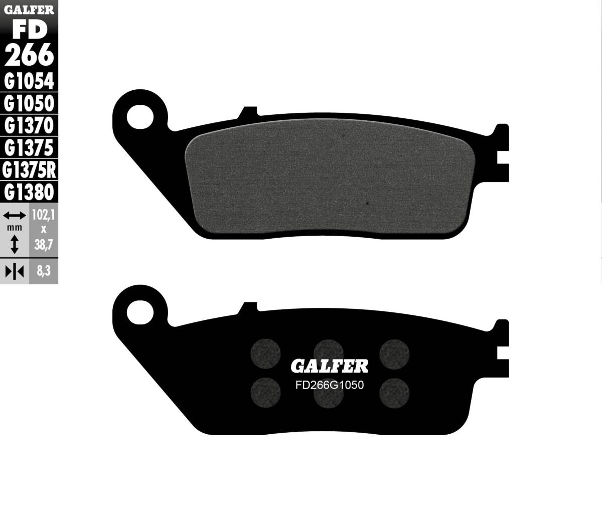Bremseklosser organiske, foran — Galfer FD266G1050