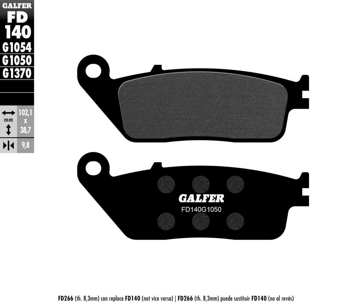 Bremseklosser organiske, foran — Galfer FD140G1050