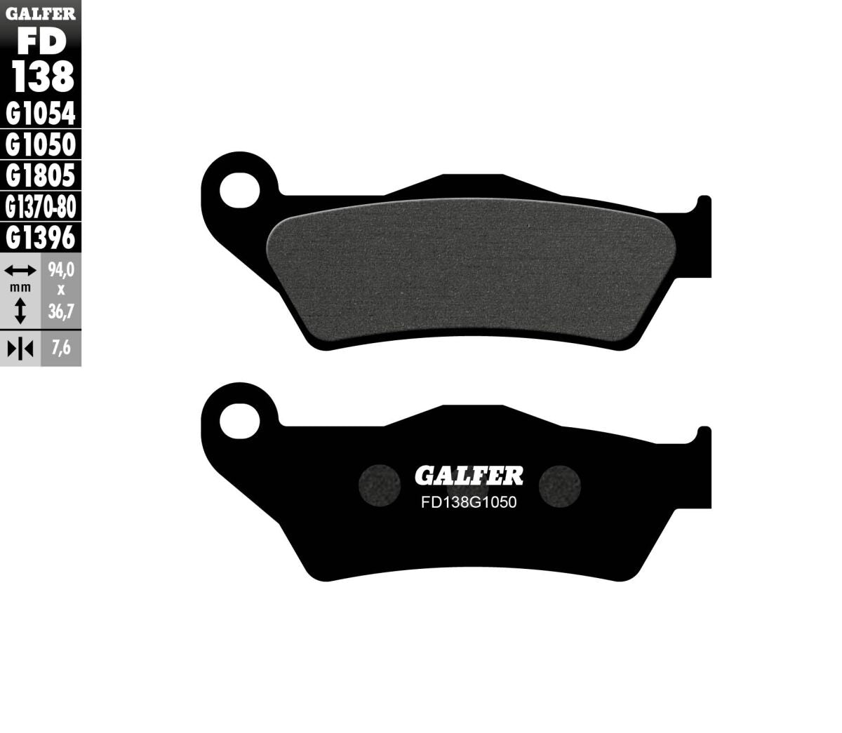 Bremseklosser organiske, foran — Galfer FD138G1050