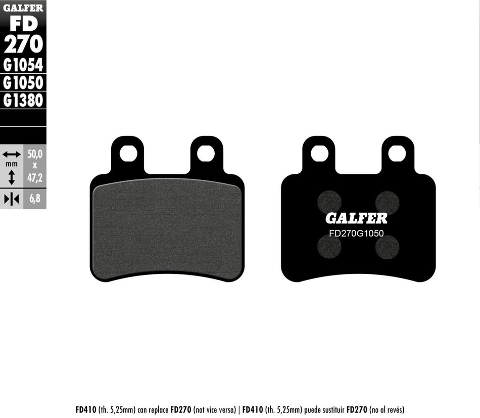 Bremseklosser organiske — Galfer FD270G1050