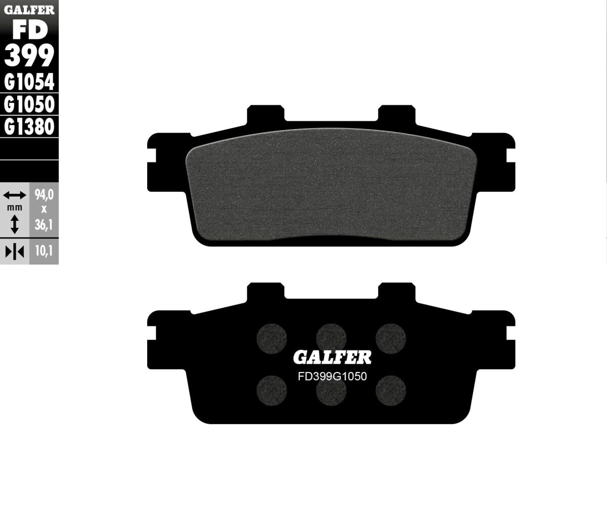 Bremseklosser organiske, foran — Galfer FD399G1050