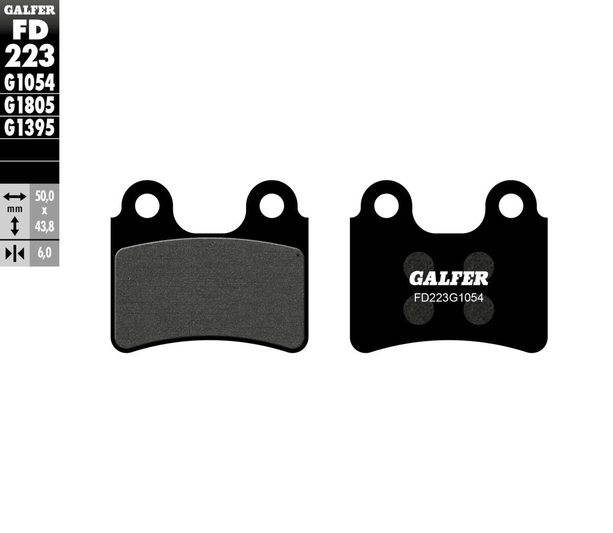 Bremseklosser organiske, bak — Galfer FD223G1054