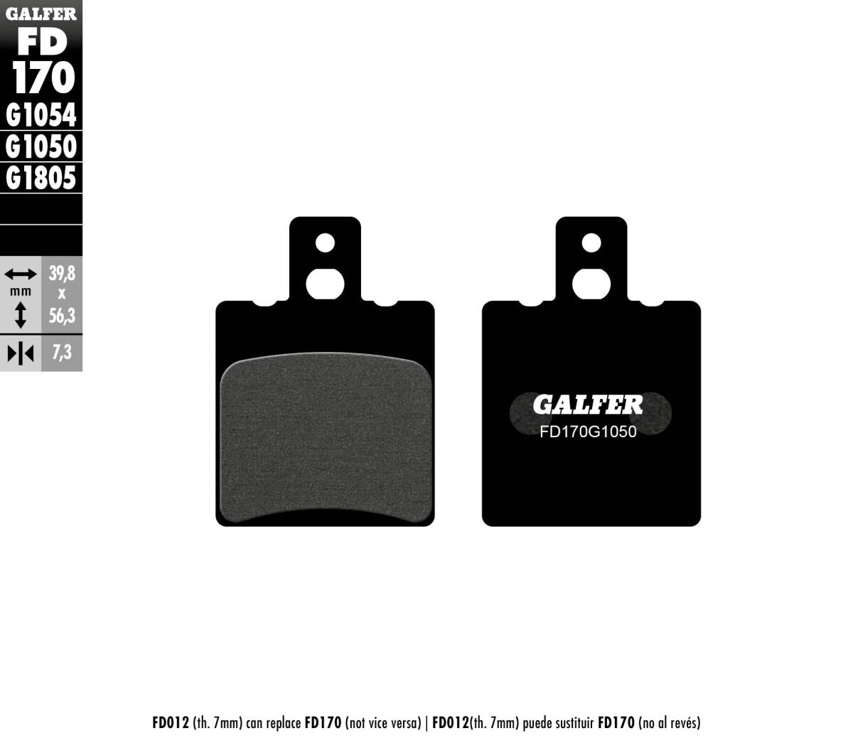 Bremseklosser organiske — Galfer FD170G1050