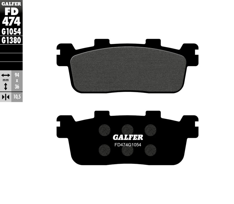 Bremseklosser organiske, bak — Galfer FD474G1054