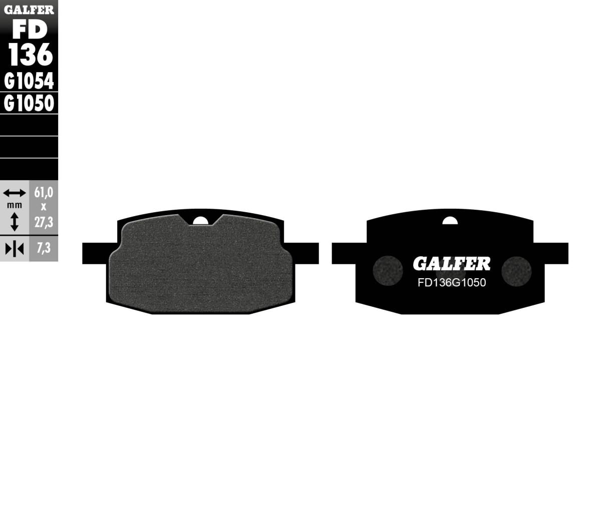 Bremseklosser organiske, foran — Galfer FD136G1050