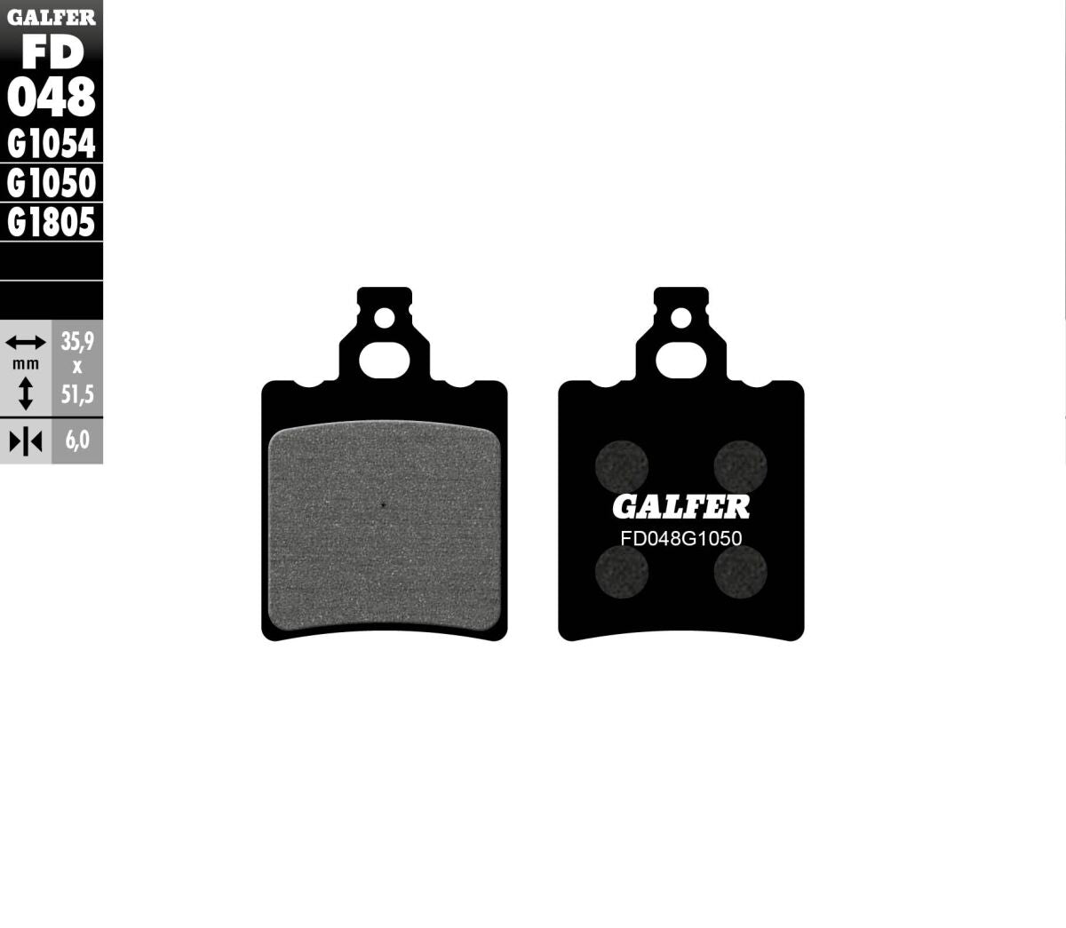 Bremseklosser organiske, bak — Galfer FD048G1050