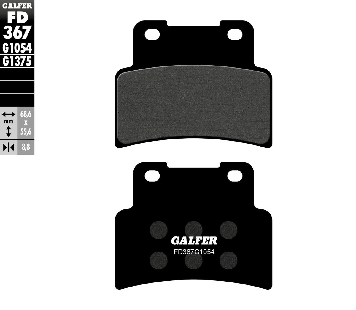 Bremseklosser organiske, foran — Galfer FD367G1054