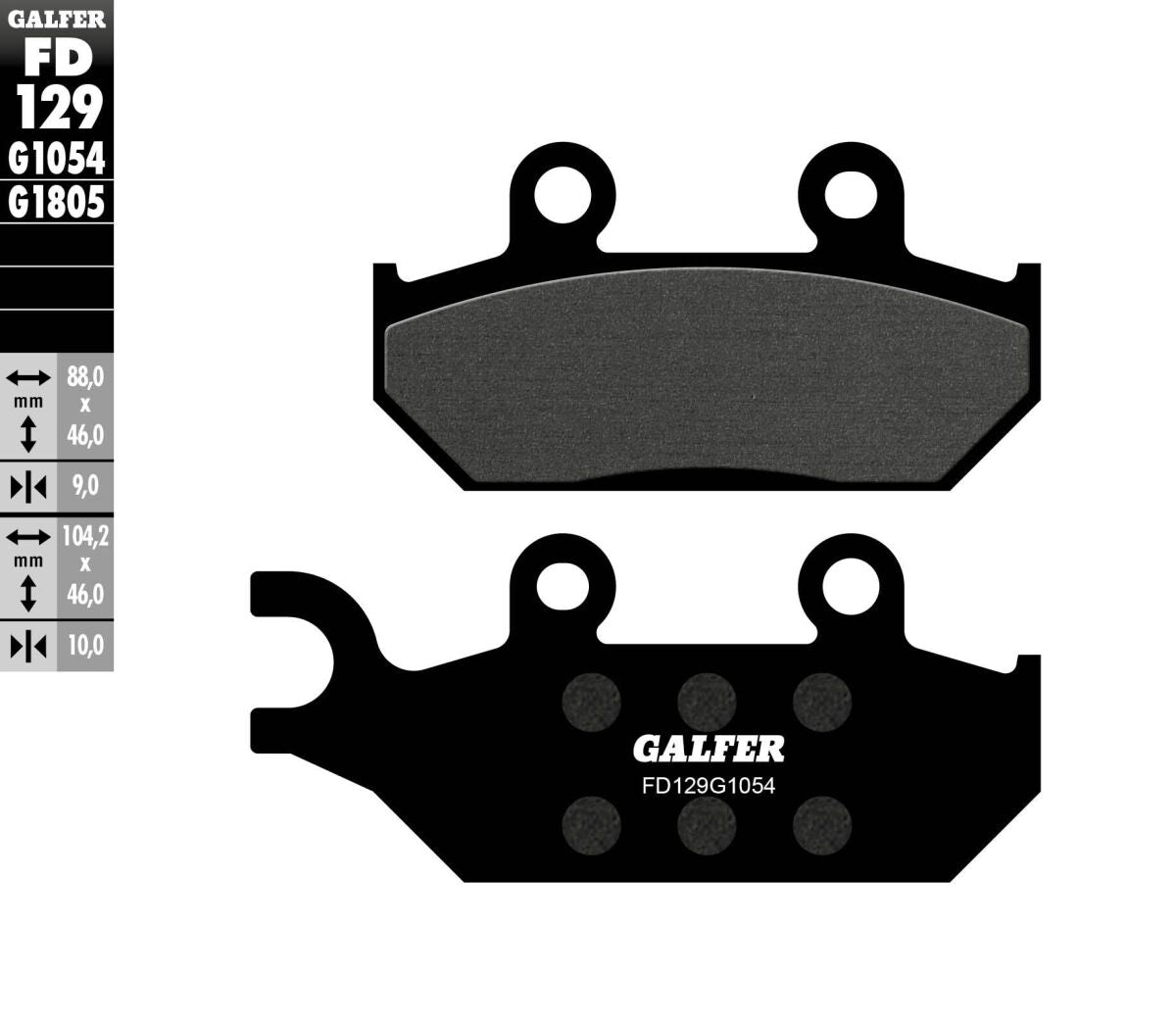 Bremseklosser organiske, foran — Galfer FD129G1054