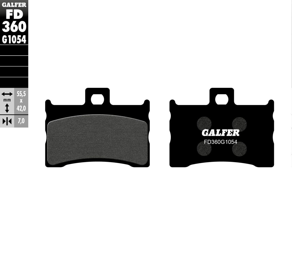 Bremseklosser organiske, foran til Metrakit GP 50 R — Galfer FD360G1054
