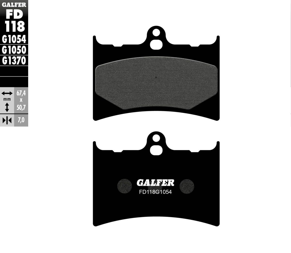 Bremseklosser organiske, foran — Galfer FD118G1054