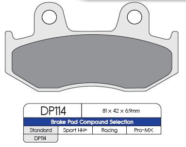 Bremseklosser sinter, foran til Honda — Dp Brakes DP114