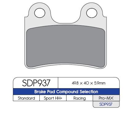 Bremseklosser sinter, foran — Dp Brakes SDP937