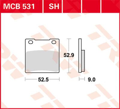 Bremseklosser sinter, bak — TRW MCB531SH