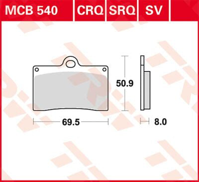 Bremseklosser sinter, foran — TRW MCB540SV