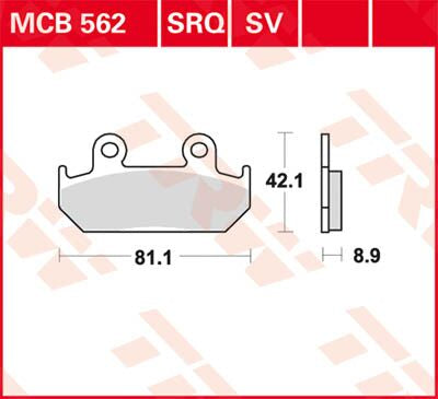 Bremseklosser sinter, foran til Honda — TRW MCB562SV