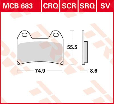 Bremseklosser karbon, foran — TRW MCB683CRQ